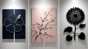 Modern Floral 3D Decorative Canvas Wall Painting