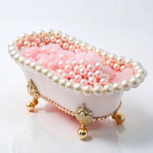 Pearl Embellished Decorative Storage Tray