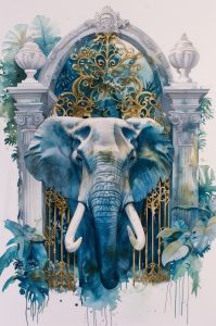 Royal Elephant Palace Canvas Wall Painting