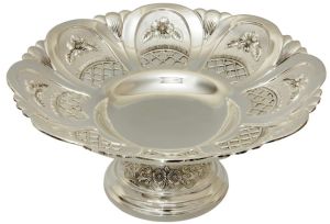 Silver Finish Decorative Serving Bowl