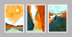 Vibrant Canyon Landscape Canvas Wall Painting