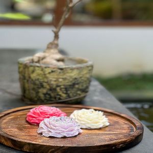 Multicolor Soy Wax Peony Flower Candle
