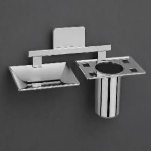 304 Stainless Steel Chrome Finish Prime Soap Dish with Tumbler Holder