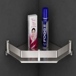9x9 Inch Mirror Finish Stainless Steel Diamond Corner Shelf