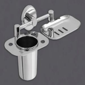 Rectangle Stainless Steel Soap Dish with Tumbler Holder