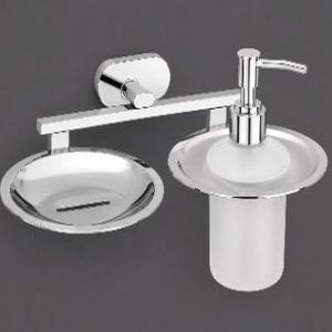 Stainless Steel 304 Chrome Finish Soap Dish with Dispenser