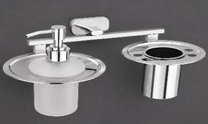 Stainless Steel 304 Chrome Finish Tumble Holder with Liquid Dispenser