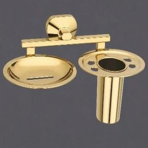 Stainless Steel 304 PVD Gold Soap Dispener with Tumbler Holder