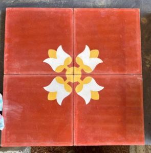 Colorful Athangudi Flower Tile