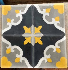 Durable Handmade Flower Tile