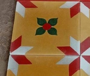 Handmade Decorative Flower Tile