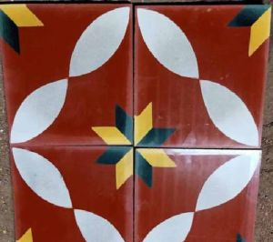 Handmade Floral Floor Tile