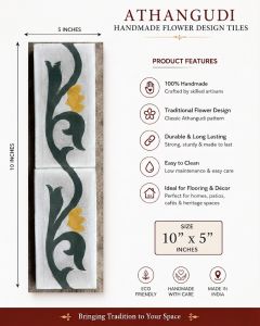 Handmade Indoor Floral Tile