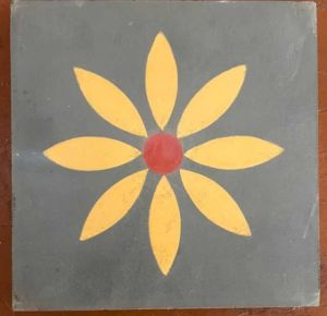 Handmade Vintage Flower Tile
