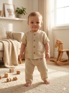 Khaki Beige Kds Co Ord Set