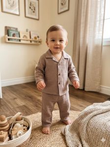 Taupe Brown Kids Co Ord Set
