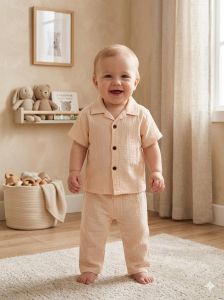 Warm Beige Kids Co Ord Set