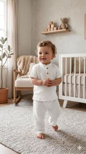 White Unisex Kids Co Ord Set