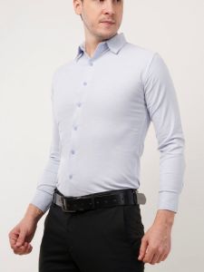 Mens White Cotton Linen Full Sleeve Shirt