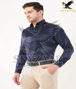 Mens Comfortable Blue DOT Printed Cotton Shirt
