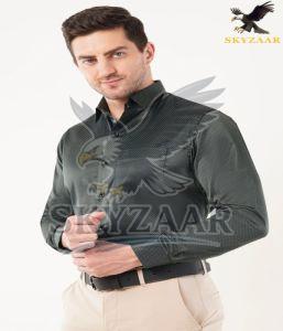Mens Dark Charcoal Grey Full Sleeve Cotton Shirt