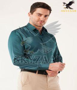 Mens Premium Dark Teal Blue Full Sleeve Cotton Shirt