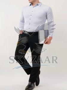 Mens White Cotton Linen Full Sleeve Shirt