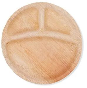10 Inch Round Areca Leaf 3 Compartment Plates