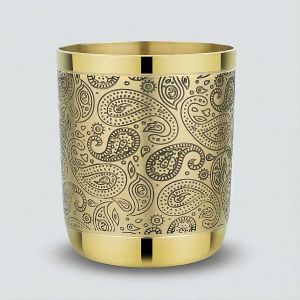 350ml Etching Design Pure Brass Water Glass