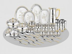 Brass Steel Fusion Dinner Set