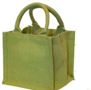 Light Green Plain Jute Tote Bag