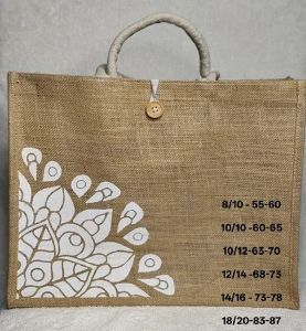 Natural Printed Jute Tote Bag