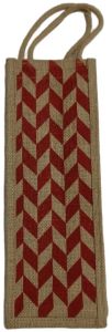 Printed Jute Bottle Bag