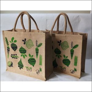 Printed Jute Carry Bag