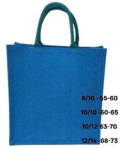 Sky Blue Plain Jute Shopping Bag