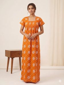 Ladies Cap Sleeve Cotton Night Gown