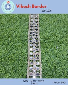 Floral Mirror Work Lace