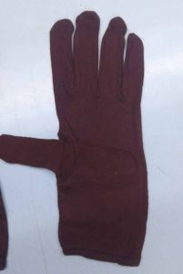Maroon Cotton Hosiery Glove