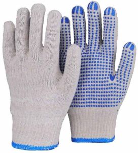 PVC DOT Cotton Safety Glove