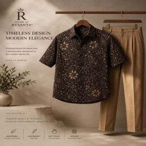 Mens Cotton Pant Shirt Set