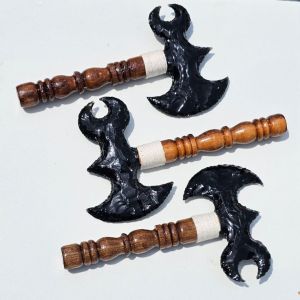 Black Obsidian Battle Axe