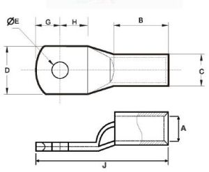 Crimping Type Tinned Copper Cable Lug