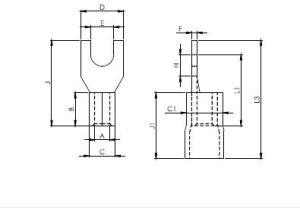 Fork Type Tinned Copper Cable Terminal End