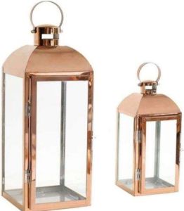 Brown Steel &AMP; Glass Hanging Lantern