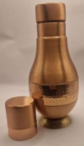 Copper Water Bottle Glass Set