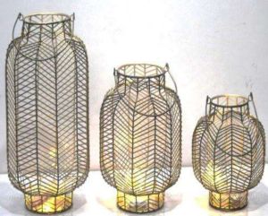 Golden Iron Wire Hanging Lantern