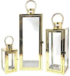 Golden Steel &AMP; Glass Hanging Lantern