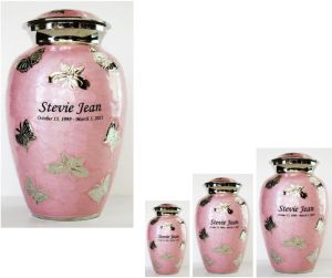 Pink Brass &AMP; Aluminium Cremation Urn