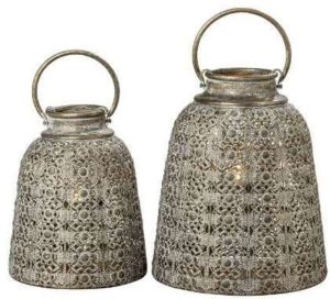 Silver Iron Mesh Hanging Lantern