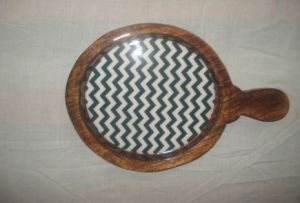 Wooden Round Pizza Platter